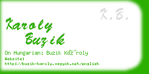 karoly buzik business card